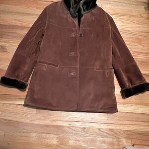 Suede luxurious coat